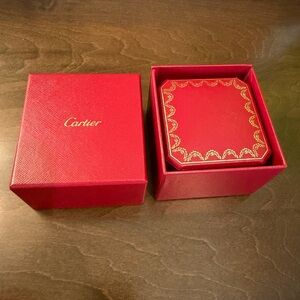 Cartier Authentic Red Leather Ring Box Set